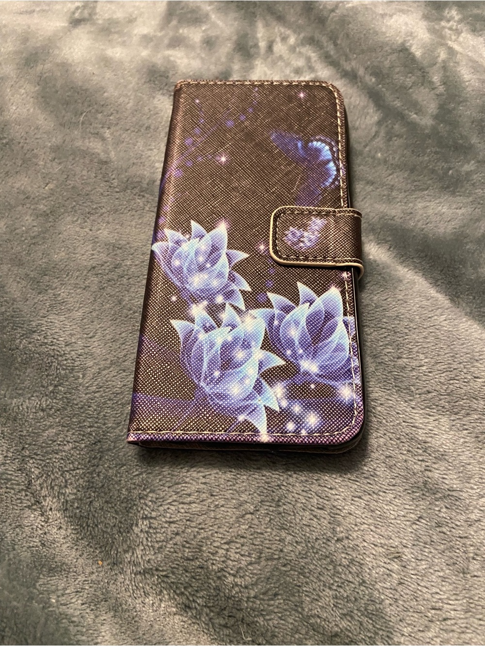 Galaxy By Harvic Purple Floral Wallet Folio Case